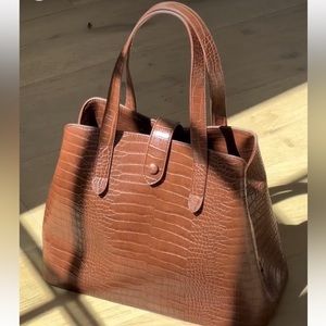 Fawn Design The Satchel Bag in Brown Snakeskin